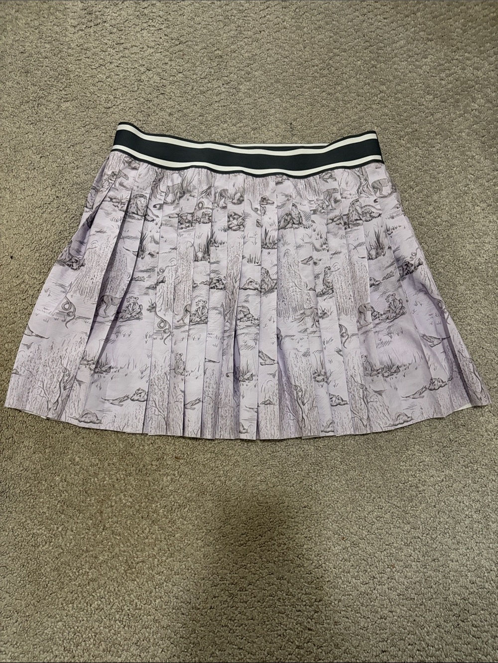 Greyson Willow Toile Lavender Pleated Golf Skort Large